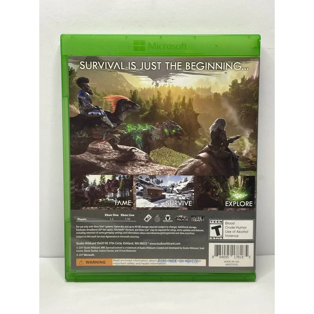 Ark Survival Evolved Xbox One Video Game Studio Wildcard Action Adventure Disc
